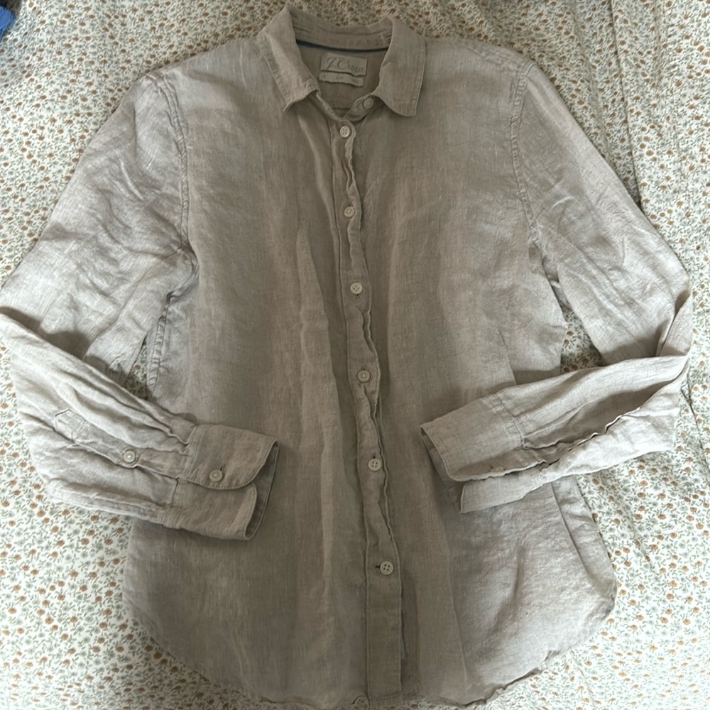 J Crew Baird McNutt Slim Linen Shirt 8